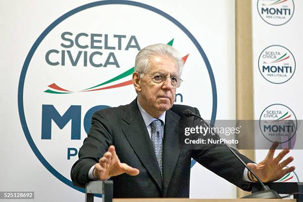 Mario Monti resign from "Scelta Civica". Photo: Ruggero Delfini/NurPhoto