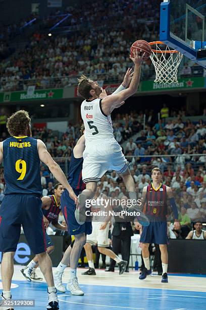 Rudy Ferrmandez Player of Real Madrid during the second match of the Spanish ACB basketball league final played Real Madrid vs Barcelona at Palacio...