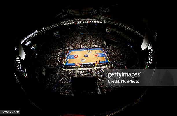 General view of Barclaycard Center Madrid during the Liga Endesa Basket 2014/15 finals, second match between Real Madrid and Barcelona, at Palacio de...