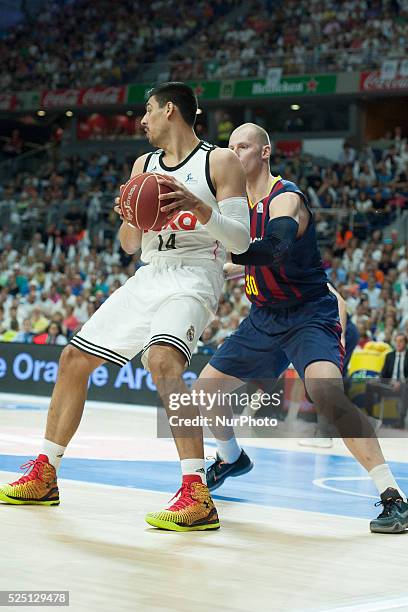 Ayon Player of Real Madrid during the second match of the Spanish ACB basketball league final played Real Madrid vs Barcelona at Palacio de los...