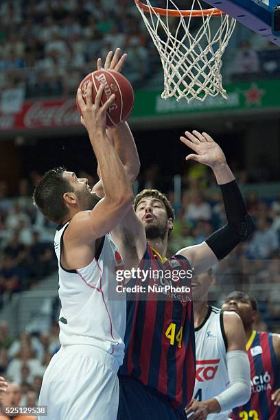 Felipe Reyes Player of Real Madrid during the second match of the Spanish ACB basketball league final played Real Madrid vs Barcelona at Palacio de...