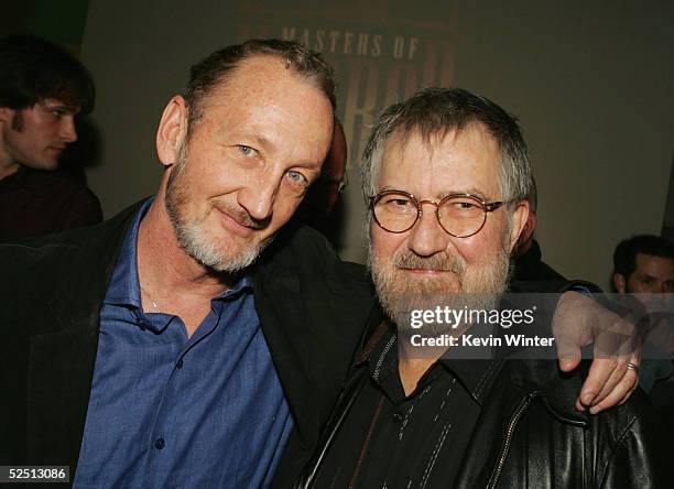 Actor Robert Englund and director Tobe Hooper pose at a party to celebrate Showtime's series "Masters of Horror" at Element on March 30, 2005 in Los...