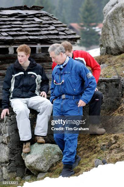 Prince Charles leaving a photocall with Prince William and Prince Harry where he was overheard muttering criticism for the press on the Royal...
