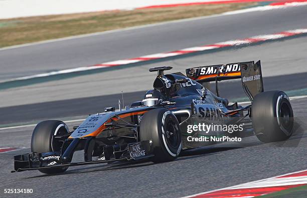 February 20- SPAIN: Checo Perez and Force India on the tests of Formula 1, held at the Circuit de Catalunya Barcelona, on February 20, 2015. Photo:...