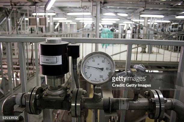 The inside of a uranium conversion facility producing unit is seen March 30, 2005 just outside the city of Isfahan, about 254 miles , south of...