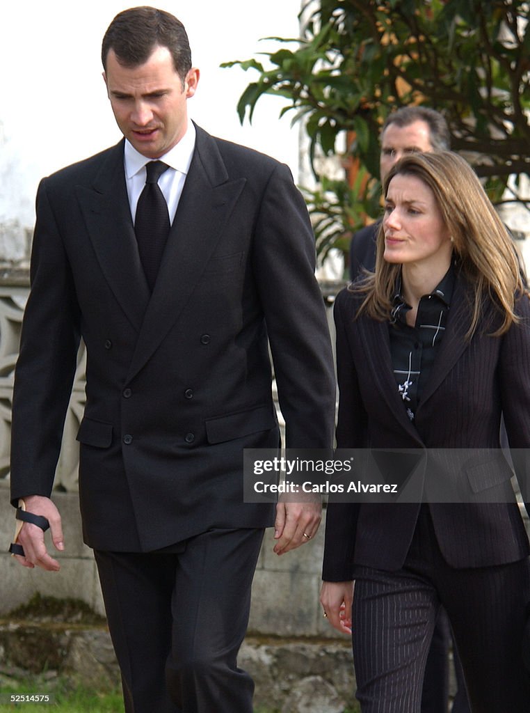 Spanish Royals Attend Funeral Of Princess Letizia's Grandfather