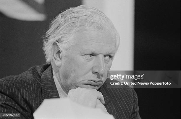 British Conservative Party politician and Secretary of State for Employment, James Prior pictured at the Conservative Party Conference in Blackpool...