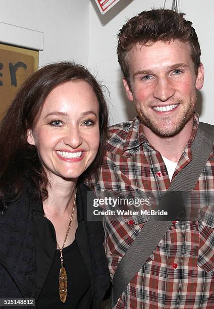 'Bonnie & Clyde' Cast Reunion: Melissa Van Der Schyff, Claybourne Elder backstage after the Opening Night Performance of New York City Center...