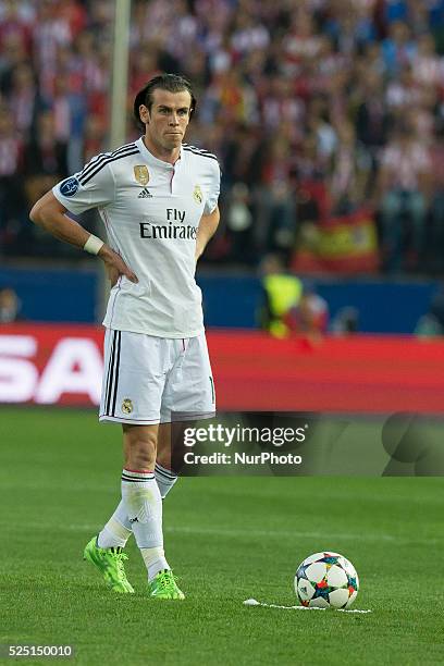 Gareth Bale of Real Madrid during the UEFA Champions League Quarter Final First Leg match between Club Atletico de Madrid and Real Madrid CF at...