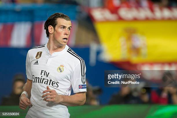 Gareth Bale of Real Madrid during the UEFA Champions League Quarter Final First Leg match between Club Atletico de Madrid and Real Madrid CF at...