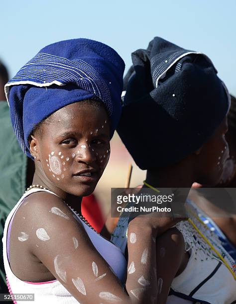 Young woman dresses in the traditional costume in Mandela's homeland of Mthatha, Eastern Cape, South Africa.
