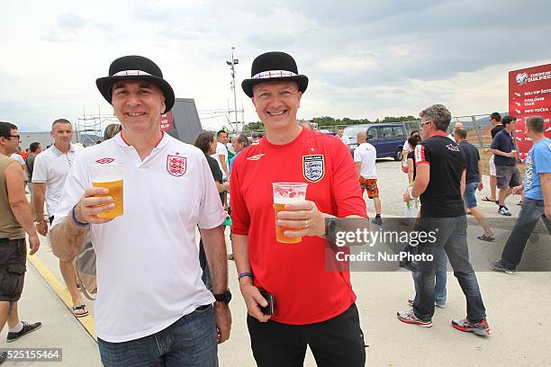 England and Slovenian fans during UEFA EURO 2016 Group E qualifier between Slovenia and England at sport park Stozice, Slovenia on June 14, 2015