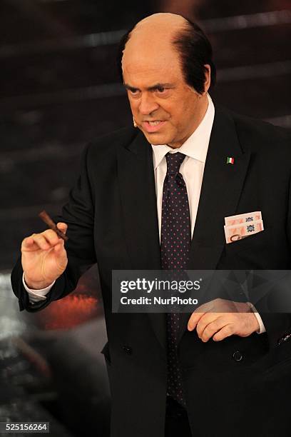 Maurizio Crozza in Sanremo during first day of the Sanremo Italian Music Festival, on February 13, 2013. Photo: Manuel Romano/NurPhoto