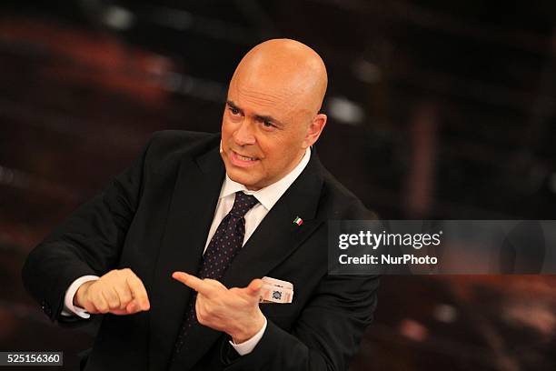 Maurizio Crozza in Sanremo during first day of the Sanremo Italian Music Festival, on February 13, 2013. Photo: Manuel Romano/NurPhoto