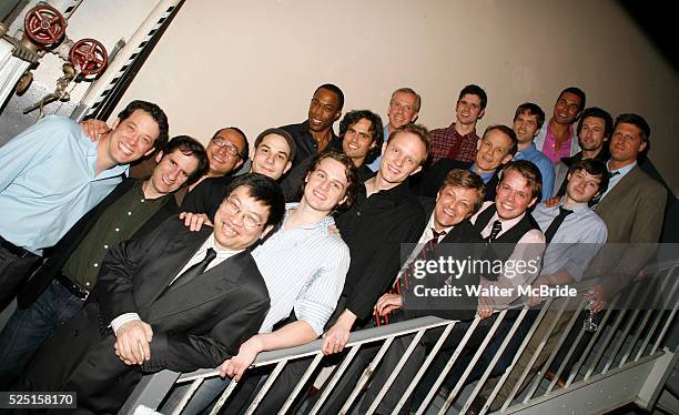 Wayman Wong with his cast featuring: John Tartaglia, Seth Rudetsky, Skylar Astin, Jonathan Groff, Michael McElroy, David Burnham, David Caruso,...