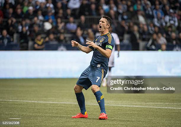 The Vancouver Whitecaps vs. The Los Angeles Galaxy in MLS action in Vancouver. The LA Galaxy's captain Robbie Keane.