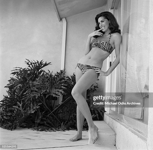 Actress Edy Williams poses in her bathing suit at home in Los Angeles,CA.