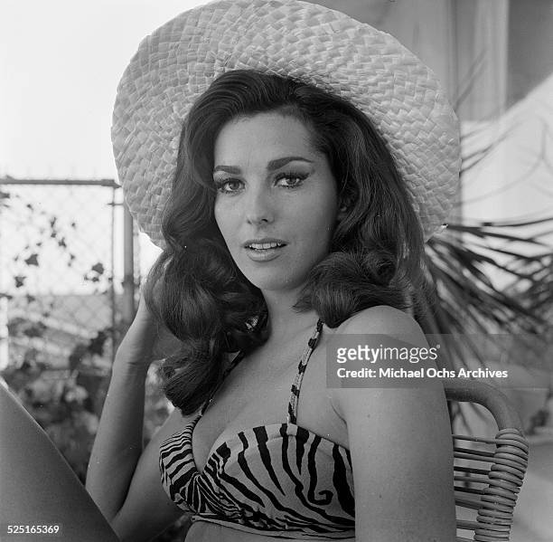 Actress Edy Williams poses in her bathing suit at home in Los Angeles,CA.