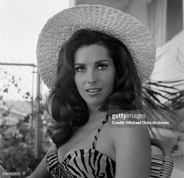 Actress Edy Williams poses in her bathing suit at home in Los Angeles,CA.