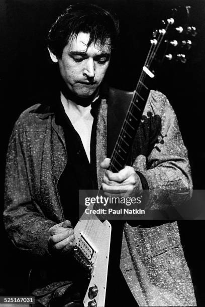 Musician Chris Spedding performs onstage, Chicago, Illinois, April 6, 1979.