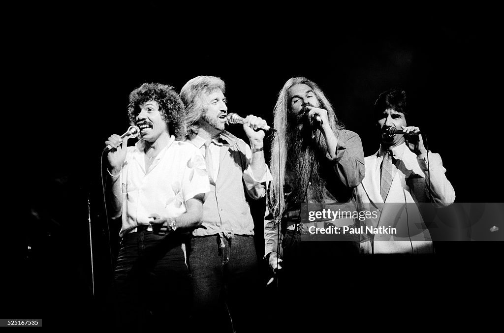 Steven Sanders Country band Oak Ridge Boys perform onstage at the Poplar Creek Music ...
