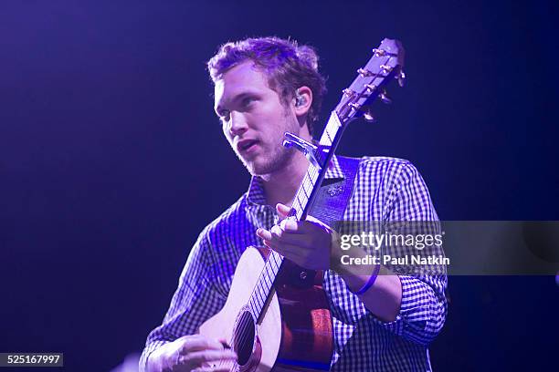 Musician Phillip Phillips performs at the First Midwest Bank Amphitheater, Tinley Park, Illinois, August 9, 2013.