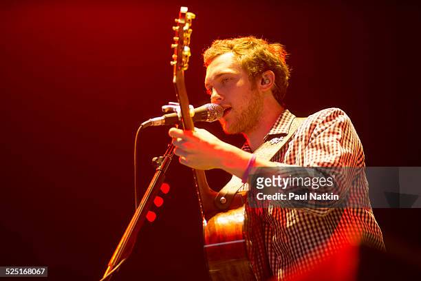 Musician Phillip Phillips performs at the First Midwest Bank Amphitheater, Tinley Park, Illinois, August 9, 2013.