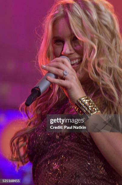 Musician Joss Stone as she performs during a Soundstage concert for WTTW television, Chicago, Illinois, August 24, 2005.