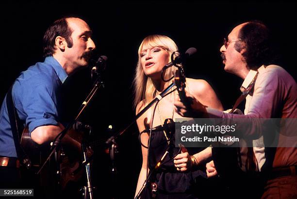 Folk group Peter, Paul, and Mary perform, Chicago, Illinois, July 31, 1983.