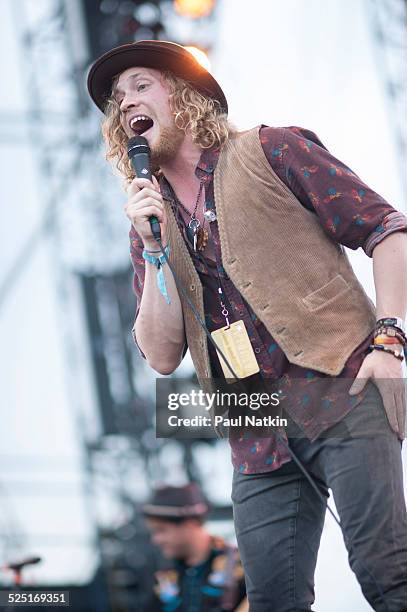 Musician Allen Stone performs at the Charter One Pavilion, Chicago, Illinois, June 28, 2013.