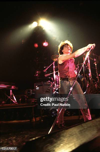 Musician Bono , of U2, performs onstage, Chicago, Illinois, April 12, 1981.