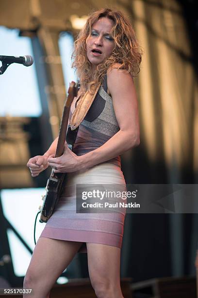 Blues musician Ana Popovic performs at Ribfest, Vernon Hills, Illinois, August 23, 2013.