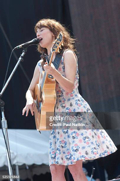 Actress and musician Rebecca Pidgeon performs at Farm Aid 2011 at Livestrong Sporting Park, Kansas City, Kansas, August 13, 2011.