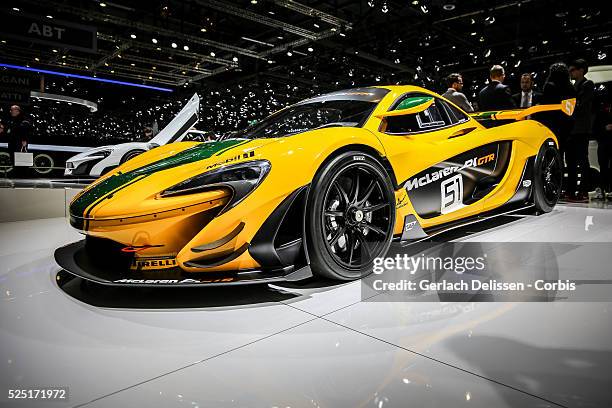 The McLaren P1 GTR on display at the 85th Geneva International Motor Show, March 4th Switzerland.