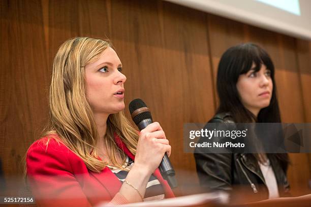 French Front national far-right party MP Marion Marechal-Le Pen during the far right mouvemnt launched on 2nd June, 2015 in Paris the new corporate...