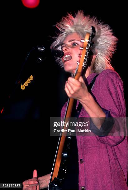 Musician Aimee Mann, of 'Til Tuesday, performs, Chicago, Illinois, June 22, 1985.