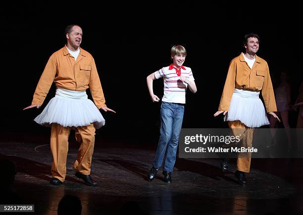 Daniel Jenkins, Joseph Harrington & Patrick Mulvey during the Curtain Call for 'Billy Elliot' Final Performance on Broadway at The Imperial Theatre...