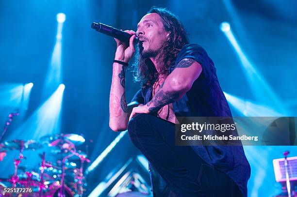August 14, 2015 Singer Brandon Boyd of Incubus performs at Perfect Vodka Amphitheatre in West Palm Beach, Florida