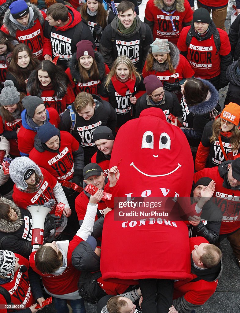 International Condom day in Kiev, Ukraine