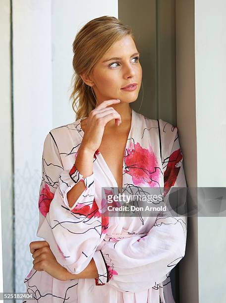 Tegan Martin attends the launch of the collaboration between LXE and Oracle Fox 'La Muse Parisienne' at Missy French on April 28, 2016 in Sydney,...