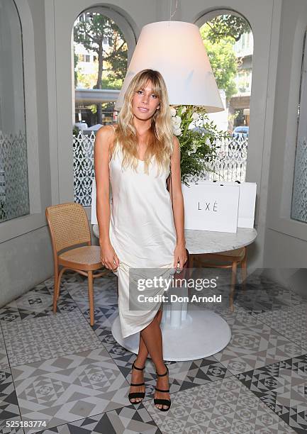 Madeline Relph attends the launch of the collaboration between LXE and Oracle Fox 'La Muse Parisienne' at Missy French on April 28, 2016 in Sydney,...