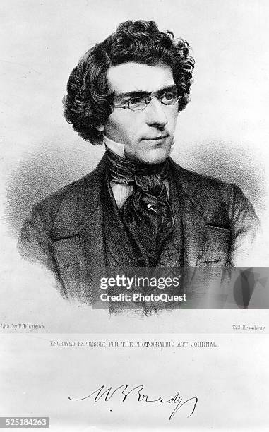 Engraving of photographer Mathew Brady, 1851.