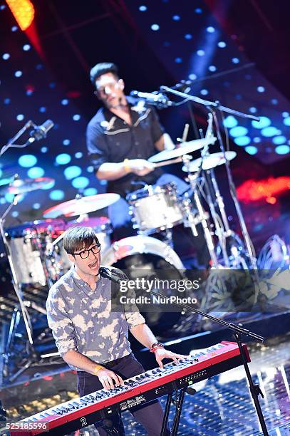 Saint Motel attend the thirth night of 65th Festival di Sanremo on February 12, 2015 in Sanremo, Italy.