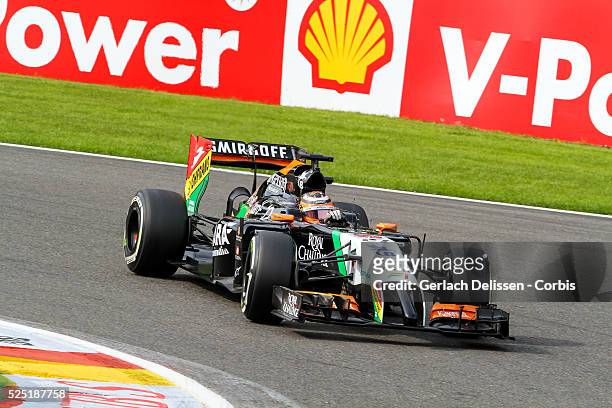 Formula One World Championship 2014, F1 Shell Belgian Grand Prix, Sahara Force India F1 Team driver Nico Hulkenberg in action at the...
