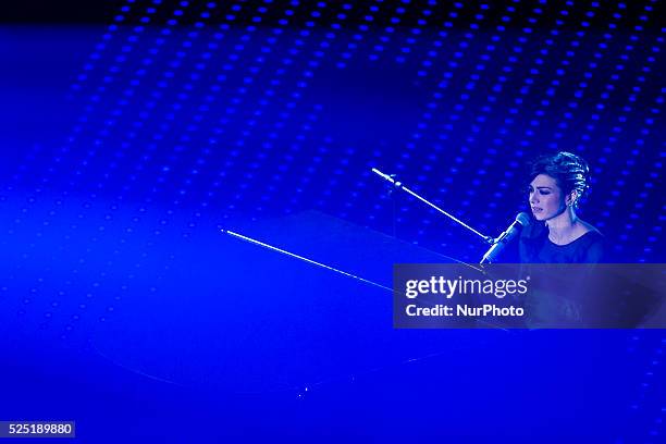 Dolcenera attend the closing night of 66th Festival di Sanremo 2016 at Teatro Ariston on February 13, 2016 in Sanremo, Italy.