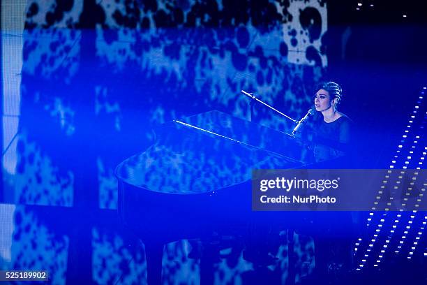 Dolcenera attend the closing night of 66th Festival di Sanremo 2016 at Teatro Ariston on February 13, 2016 in Sanremo, Italy.