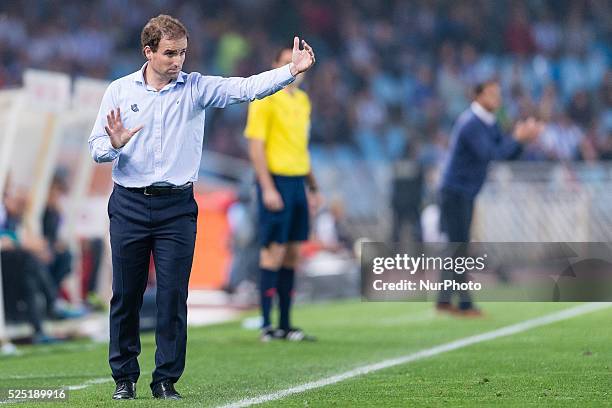 Jagoba Arrasate in the match between Real Sociedad and Getafe CF, for Week 8 of the spanish Liga BBVA played at the Anoeta stadium, October 20, 2014....