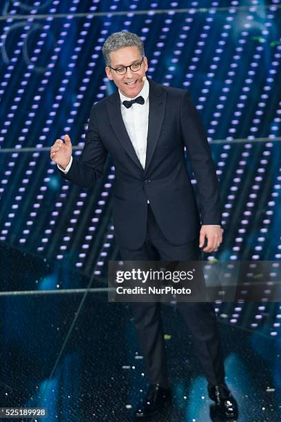 Giuseppe Fiorello attends the closing night of 66th Festival di Sanremo 2016 at Teatro Ariston on February 13, 2016 in Sanremo, Italy.