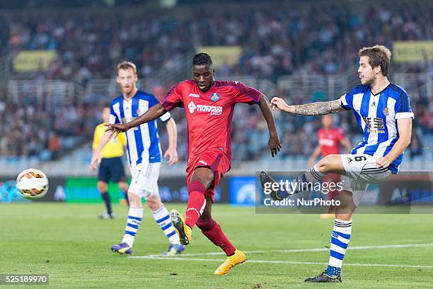 Inigo Martinez in the match between Real Sociedad and Getafe CF, for Week 8 of the spanish Liga BBVA played at the Anoeta stadium, October 20, 2014....