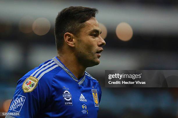 Juninho of Tigres reacts during the Final second leg match between America and Tigres UANL as part of the Concacaf Champions League 2016 at Azteca...